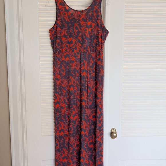Julia‎ Silk Blend Maxi Dress Womens Size XL w/ Drawstring Empire Waist EUC - Picture 6 of 9